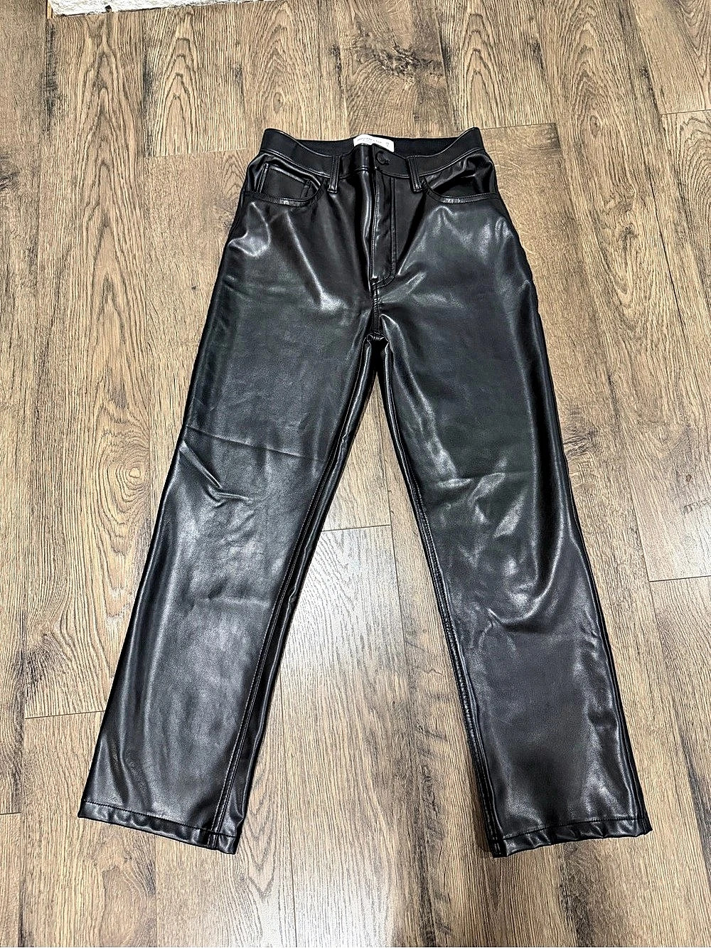 Abercrombie & Fitch The '90s Straight Ultra High Rise Black Pants Waist 28 XS